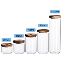 Durable Cheap 750Ml Wood Top Glass Bottle Jar For Saffron